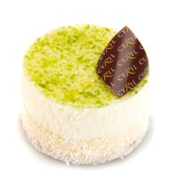 Masa de galleta especial Cheesecake
New York Cheesecake perfumado con ralladura de limón amarillo
Bizcocho de limón verde
Mousse de limón amarillo
Glaseado de limón verde
Recomendación del Chef Cyril, sacar del refrigerador diez minutos antes de consumir.
$5,20